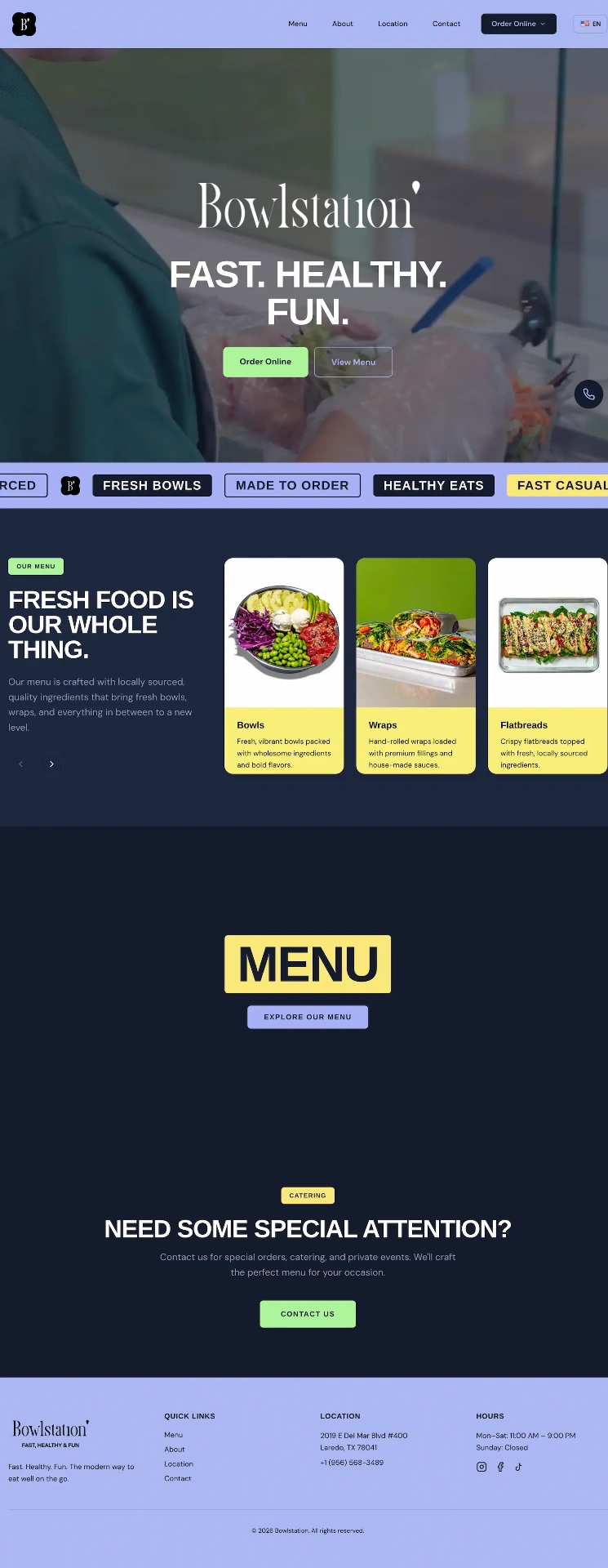 Bowlstation website preview